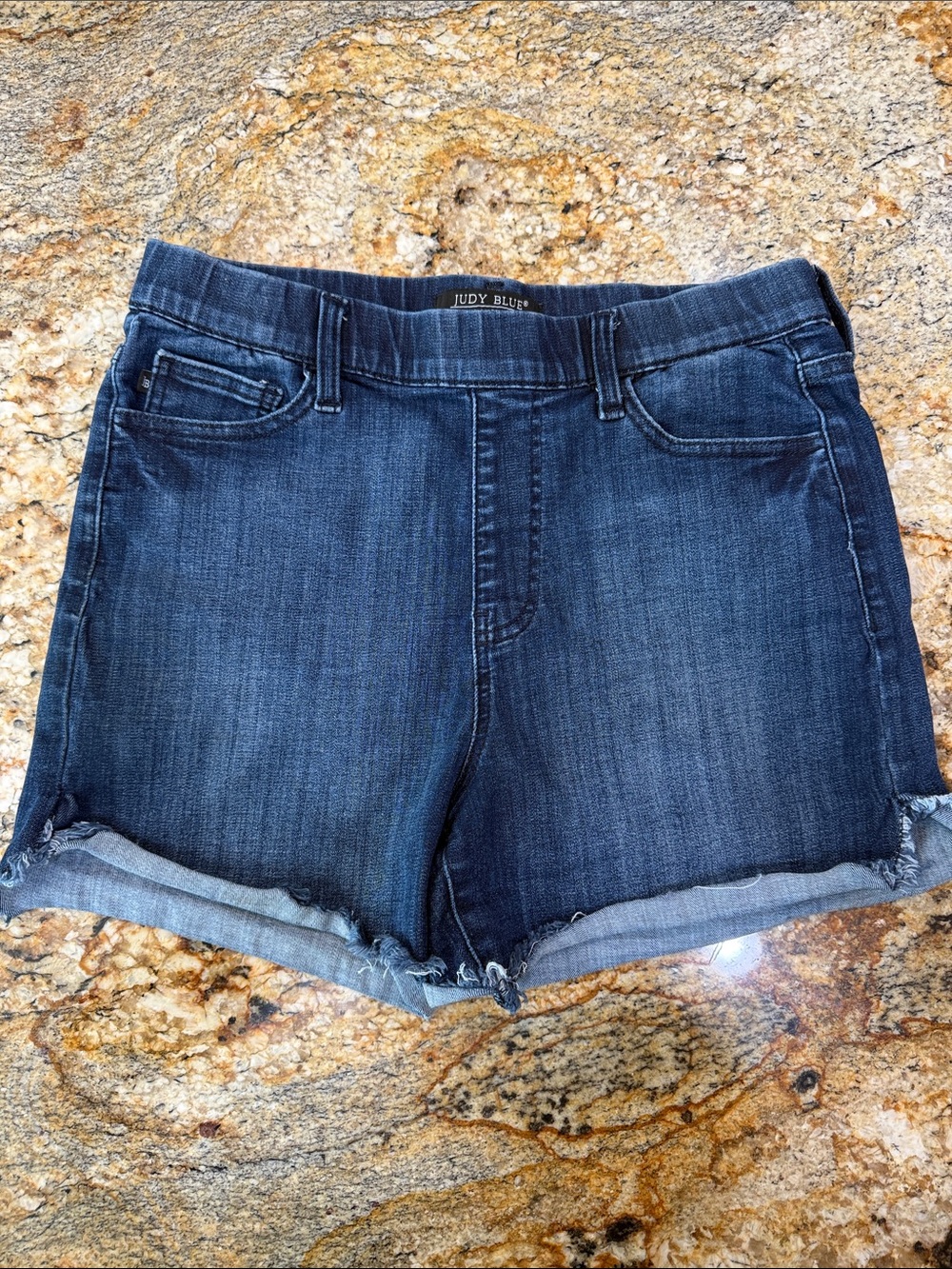 Judy Blue Dark Indigo Rolled Hem Jean Shorts
